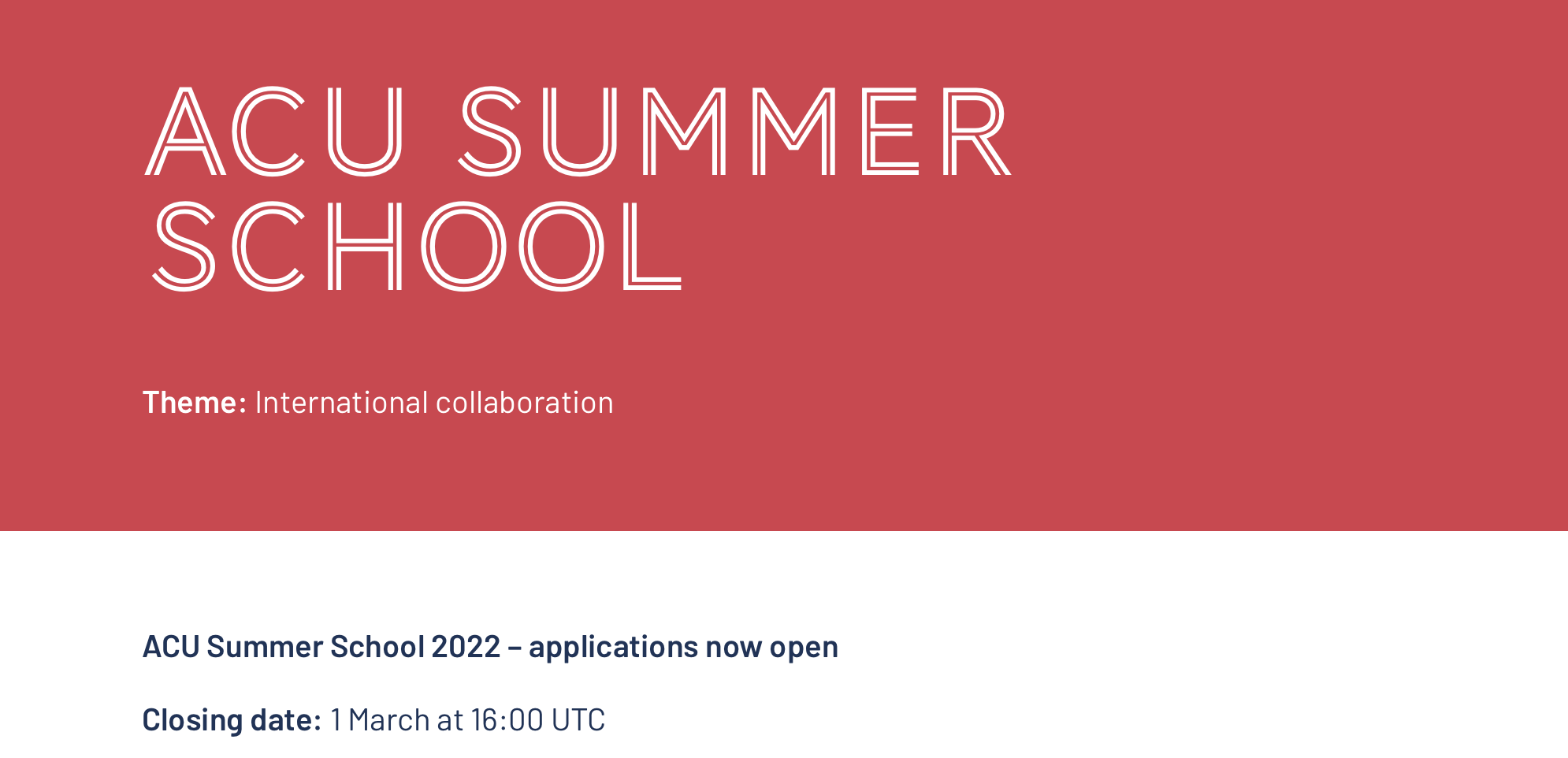 ACU Summer School 2022 applications now open University of Venda